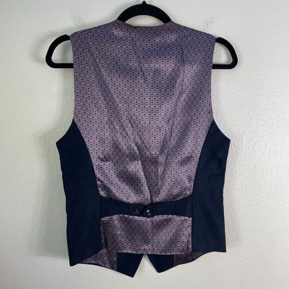 NEW $225 Ted Baker Mens US 34 Business Formal Navy Suit Vest Button Waistcoat - Picture 10 of 10